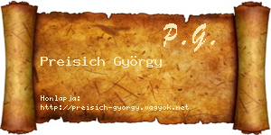 Preisich György névjegykártya